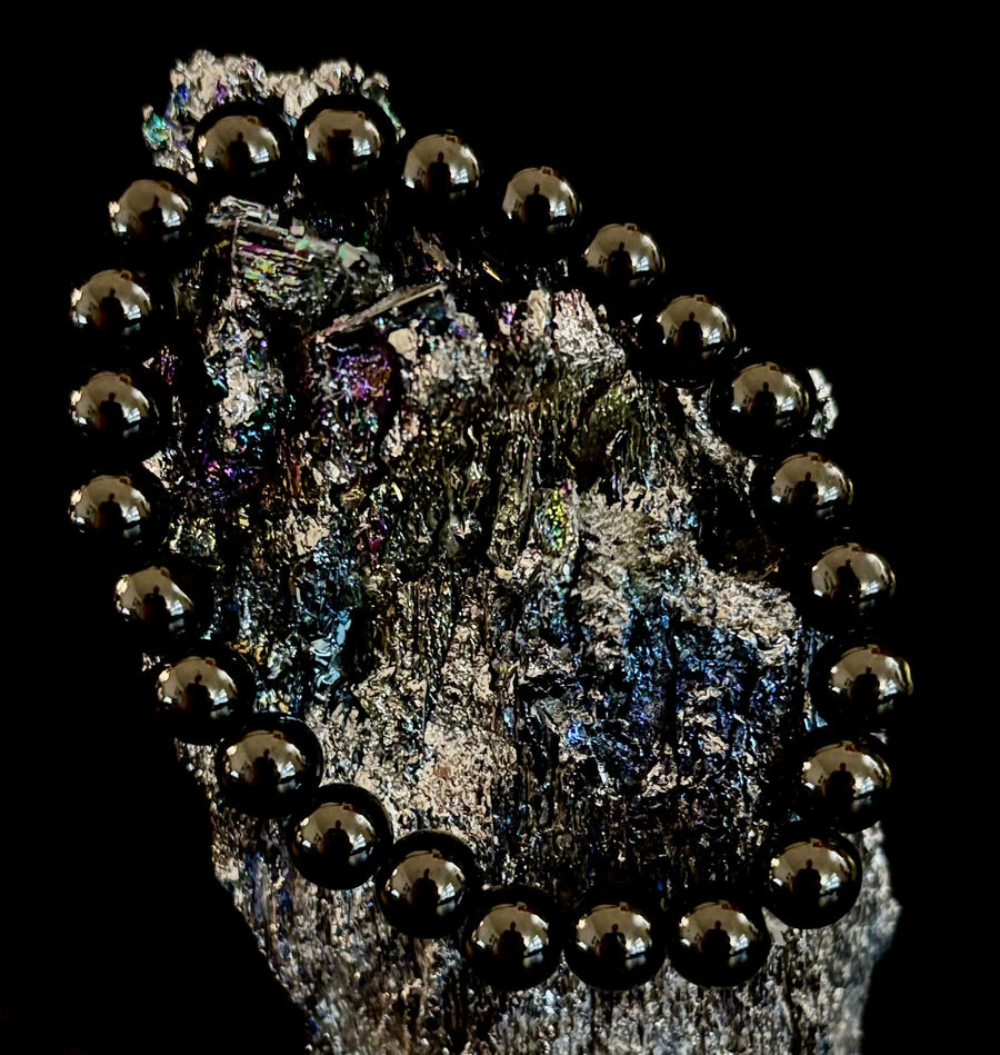 Black Obsidian Beaded Bracelet – Grounding, Protection & Inner Peace