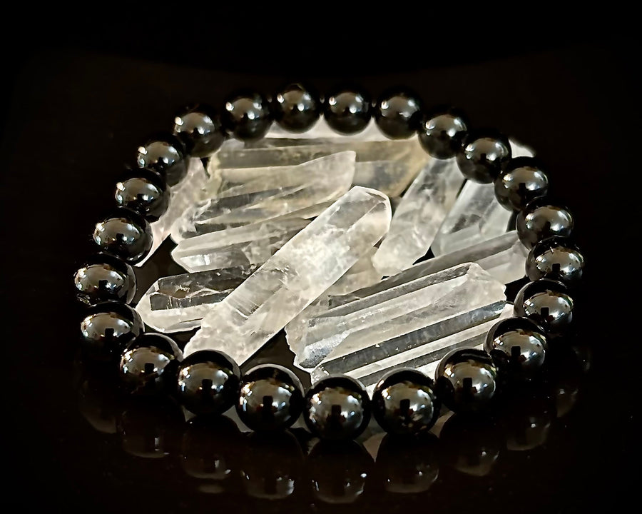 Black Tourmaline Bracelet – Protection, Grounding & Energy Shield (Medium to Large Wrists)