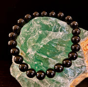 Black Tourmaline Bracelet – Protection, Grounding & Energy Shield (Medium to Large Wrists)