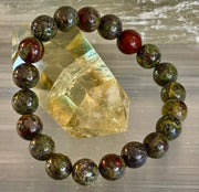 Dragon Bloodstone Bracelet – Courage, Vitality & Empowered Protection (Medium & Large Wrists)
