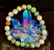 Tranquil Power Bracelet – African Turquoise, Tiger Eye & Map Stone (Large Wrists)