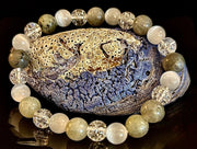 Reiki-Infused Lightworkers Healing Bracelet – Labradorite, Crackle Quartz & Selenite