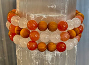 White Witch Intuition & Aura Cleansing Bracelet – Palo Santo, Selenite & Smoky Quartz