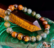 Tiger Eye & African Turquoise Beaded Bracelet for small wrists – Boost Confidence & Courage
