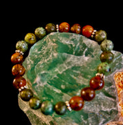 Tiger Eye & African Turquoise Beaded Bracelet for small wrists – Boost Confidence & Courage
