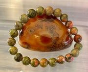Chrysocolla 8mm Beaded Bracelet – Grounding Harmony for Small to Medium Wrists 🌿💫