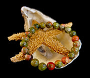 Chrysocolla 8mm Beaded Bracelet – Grounding Harmony for Small to Medium Wrists 🌿💫