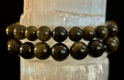Gold Obsidian Protection Bracelet – 8mm & 10mm Beads for Small to Medium Wrists 🖤✨