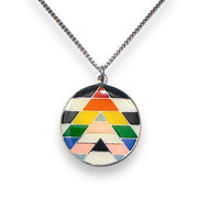 Stainless Steel Straight Ally Pendant Necklace