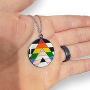 Stainless Steel Straight Ally Pendant Necklace