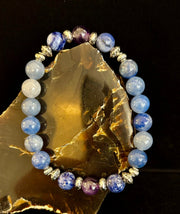 Anxiety Support Intention Bracelet – Blue Aventurine, Sodalite & Amethyst | 8mm Gemstones