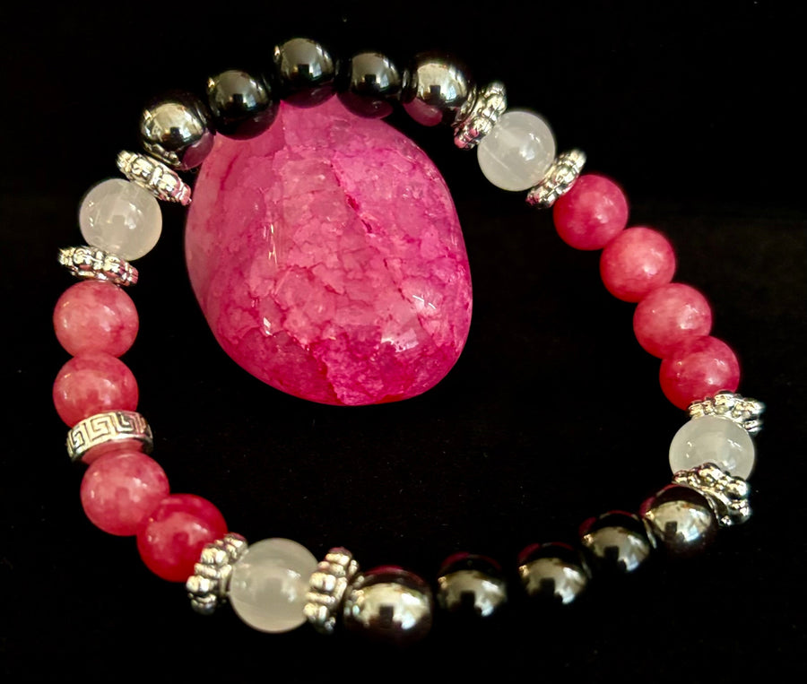 New Beginnings Energy Bracelet – Lepidolite, Hematite, Black Tourmaline & Moonstone