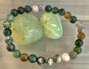 Indian Agate Bracelet 6mm, 8mm & 10mm – Reiki-Infused Grounding, Balance & Protection Jewelry (Multiple Wrist Sizes)