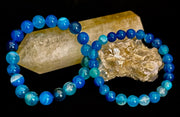 Ocean Energy Blue Agate Reiki-Infused Calm & Communication Bracelet (Medium Wrist)