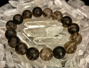 Watermelon Black Matte Stretch Stone Bracelet – 12mm Bold Beads | Grounding Energy & Fierce Style