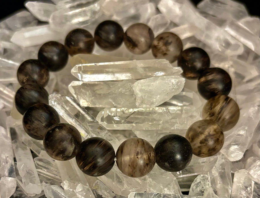 Watermelon Black Matte Stretch Stone Bracelet – 12mm Bold Beads | Grounding Energy & Fierce Style