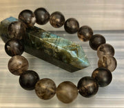 Watermelon Black Matte Stretch Stone Bracelet – 12mm Bold Beads | Grounding Energy & Fierce Style