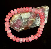 Pink Agate Rondelle Bracelet – Self-Love & Emotional Healing | Medium Wrists
