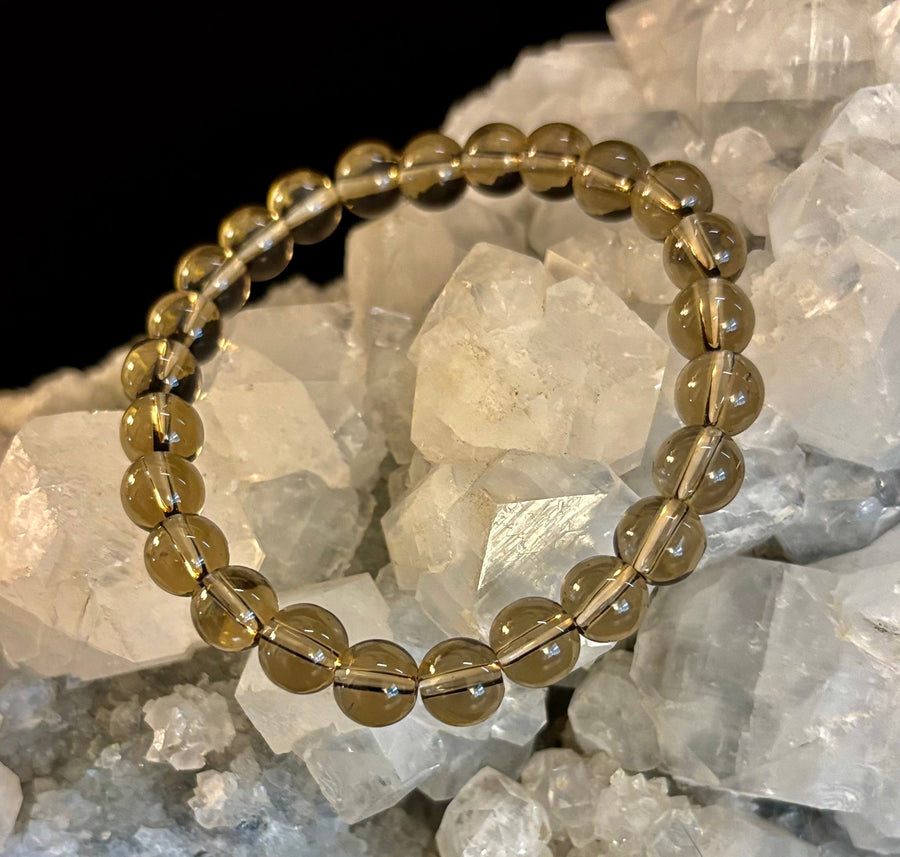 Smoky Quartz Bracelet – 8mm Natural Crystal for Grounding, Protection & Clarity