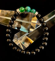Green Natural Stone Stretchy Bracelet – Handcrafted in Turkey