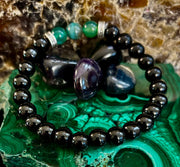 Green Natural Stone Stretchy Bracelet – Handcrafted in Turkey