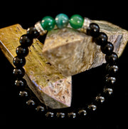 Green Natural Stone Stretchy Bracelet – Handcrafted in Turkey