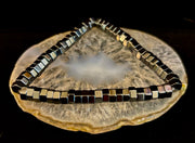 Retro Geometric Hematite Beaded Bracelet – Built for Large to Extra Large Wrists