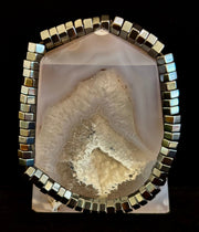 Retro Geometric Hematite Beaded Bracelet – Built for Large to Extra Large Wrists