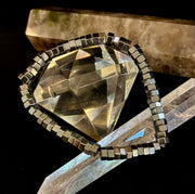 Retro Geometric Hematite Beaded Bracelet – Built for Large to Extra Large Wrists