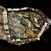 Retro Geometric Hematite Beaded Bracelet – Built for Large to Extra Large Wrists