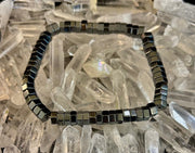 Retro Geometric Hematite Beaded Bracelet – Built for Large to Extra Large Wrists