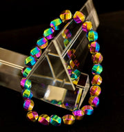 Rainbow Hematite Geometric Beaded Bracelet – LGBTQ+ Pride & Power for Medium and Large Wrists