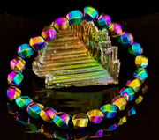 Rainbow Hematite Geometric Beaded Bracelet – LGBTQ+ Pride & Power for Medium and Large Wrists