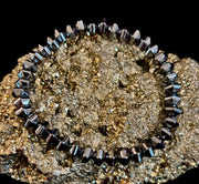 Faceted Hematite Geometric Beaded Bracelet – Strength & Style for Medium to Large Wrists