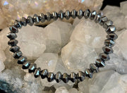 Faceted Hematite Geometric Beaded Bracelet – Strength & Style for Medium to Large Wrists