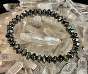 Faceted Hematite Geometric Beaded Bracelet – Strength & Style for Medium to Large Wrists
