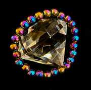 Rainbow Hematite Round Beaded Bracelet – LGBTQ Pride & Strength for Medium or Large Wrists