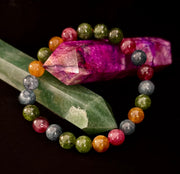 Multicolor Tourmaline Bracelet – Reiki-Infused Balance, Protection & Emotional Healing Jewelry (Medium Wrist)