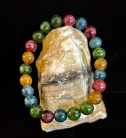 Multicolor Tourmaline Bracelet – Reiki-Infused Balance, Protection & Emotional Healing Jewelry (Medium Wrist)