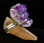 Natural Amethyst Geode Statement Ring – Handmade in Brazil