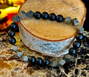 Rhombus Cut Yellow Iron Pyrite Bracelet – Strength & Confidence - Medium to Large Wrists