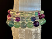 Natural Fluorite Spiritual Healing Bracelet – 6mm, 8mm or 10mm Gemstone Beads