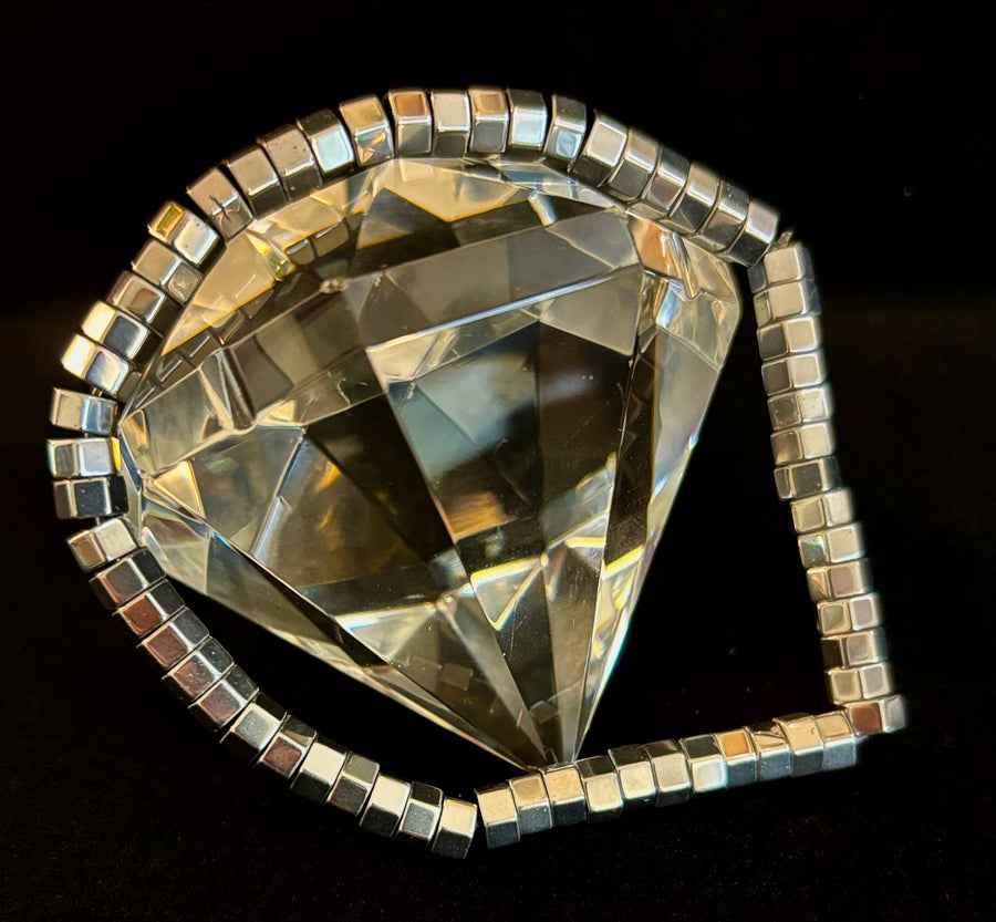 Sleek Silver Cube Beaded Bracelet – Minimalist Style for Any Occasion