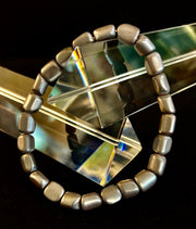 Hematite Bead Bracelet – Gunmetal, Gold & Silver (Medium–Large Wrists)