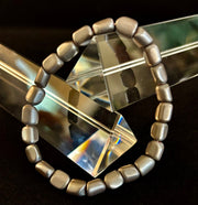 Hematite Bead Bracelet – Gunmetal, Gold & Silver (Medium–Large Wrists)