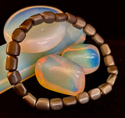 Hematite Bead Bracelet – Gunmetal, Gold & Silver (Medium–Large Wrists)