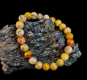 Crazy Lace Jasper Bracelet – 8mm Beads for Joy, Laughter, Support (Medium Wrists)