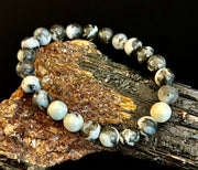 ⚫⚪ Zebra Stone Bracelet – 8mm Beads, Medium Wrists