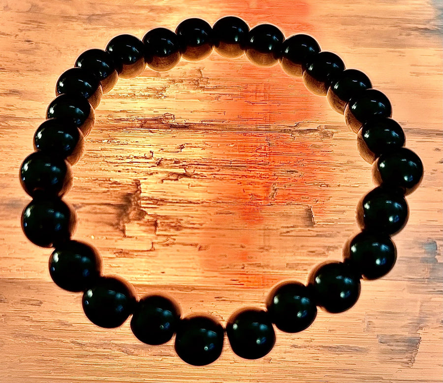 Magnetic Black Beaded Bracelet – Medium Wrists - Unisex