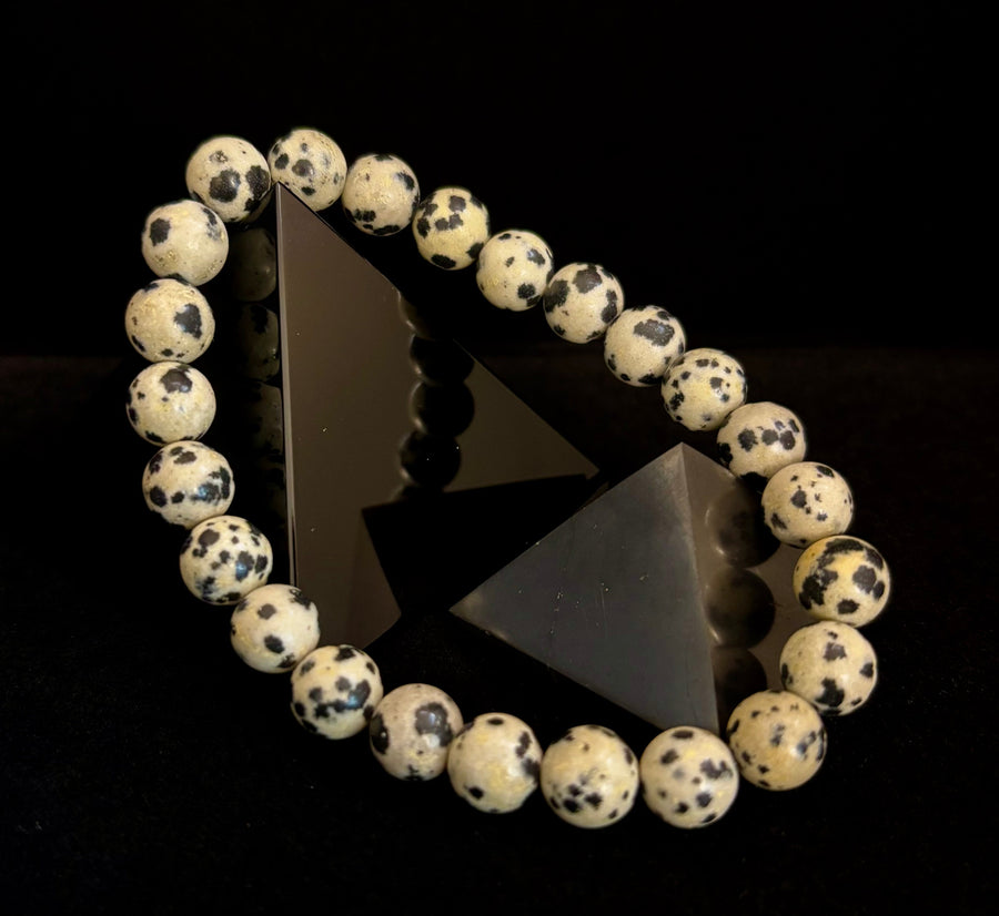 Dalmatian Jasper Protection & Playfulness Bracelet – 8mm or 10mm Natural Stone Beads